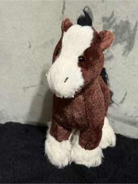 Ganz Webkinz Clydesdale Horse Plush HM139 Brown White 8” No Code